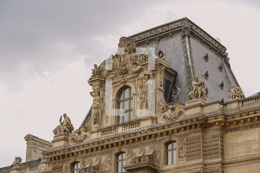 roof of the Louvre in Paris 