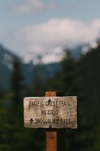 wood sign for Pacific Crest trail 