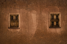 windows in clay walls 