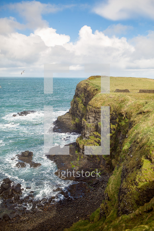 cliffs along Northern Ireland shoreline 
