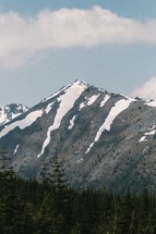 snow on a mountain peak 
