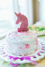 Unicorn on a birthday cake