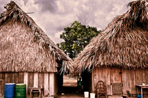 A pair of huts