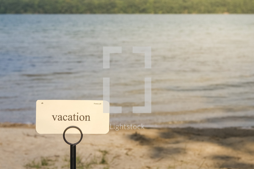 vacation sign lakeside 