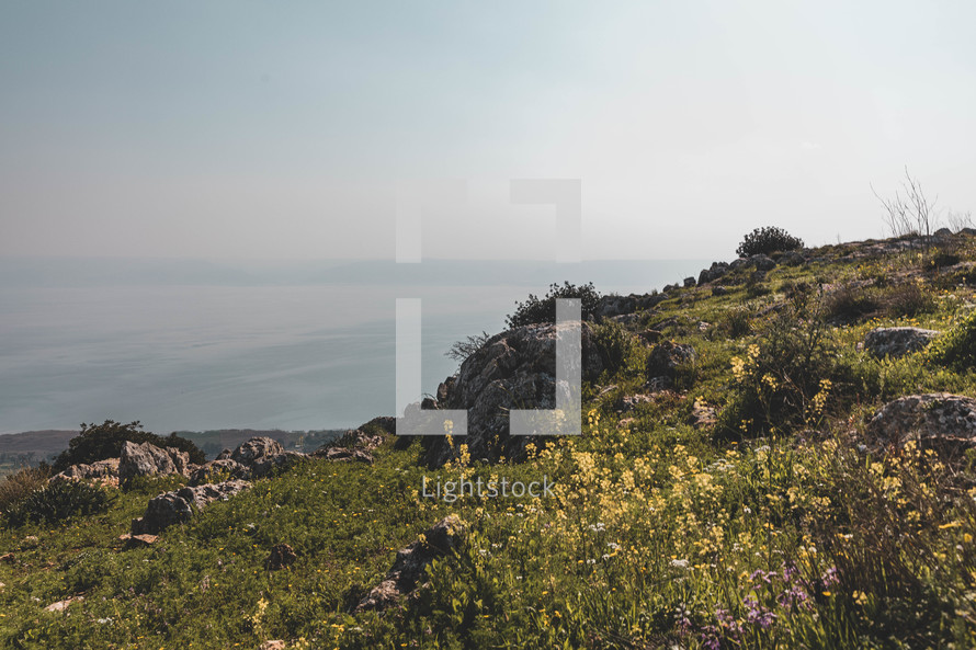 View of the Sea of Galilee from Mount Arbel