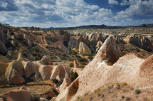 smooth rock formations of Cappadocia, Turkey