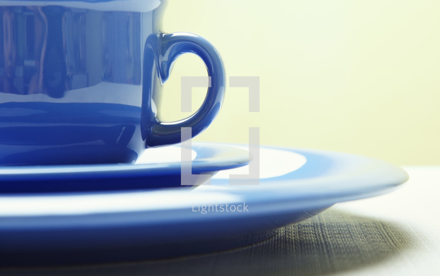 blue tea cup and saucer 