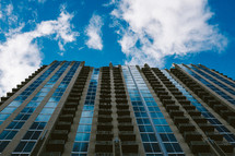 windows on a skyscraper with Blue sky