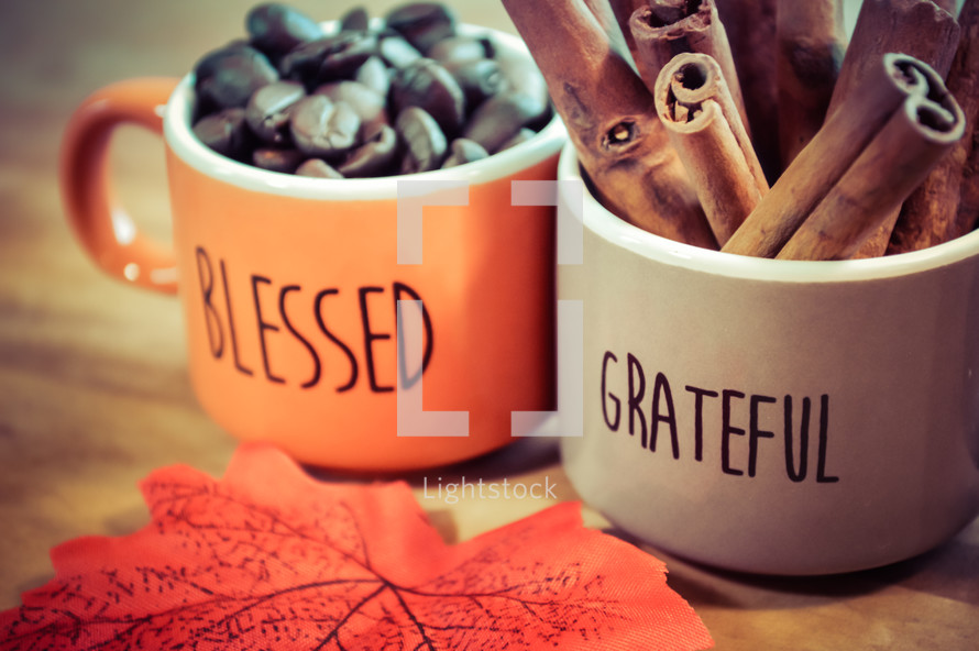 Blessed and Grateful mugs 