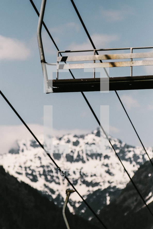 ski lift chair and mountain 