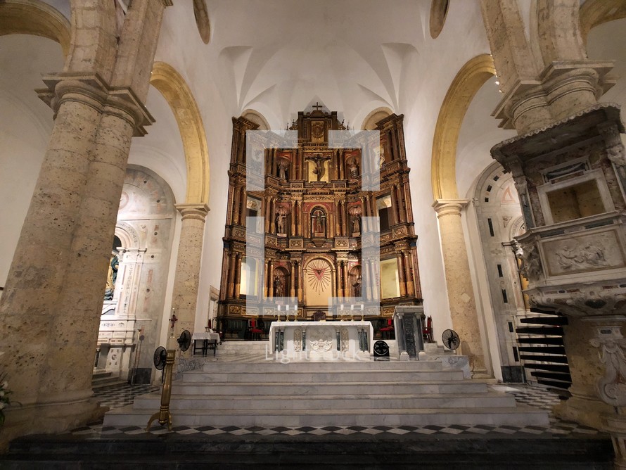 altar in a Catholic cathedral 