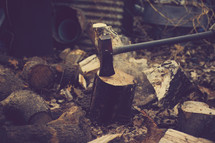 ax and wood 