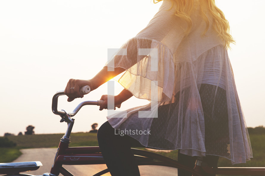 woman riding a bicycle 
