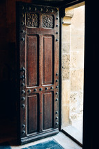 an open wood door 
