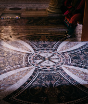 marbled floor in a temple 