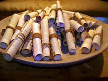 rolled up manuscripts 