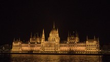 Budapest Hungary - Hungarian Parliament Building - Night Hyper Lapse