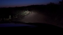 Driving POV on a 4 wheel drive trail at night