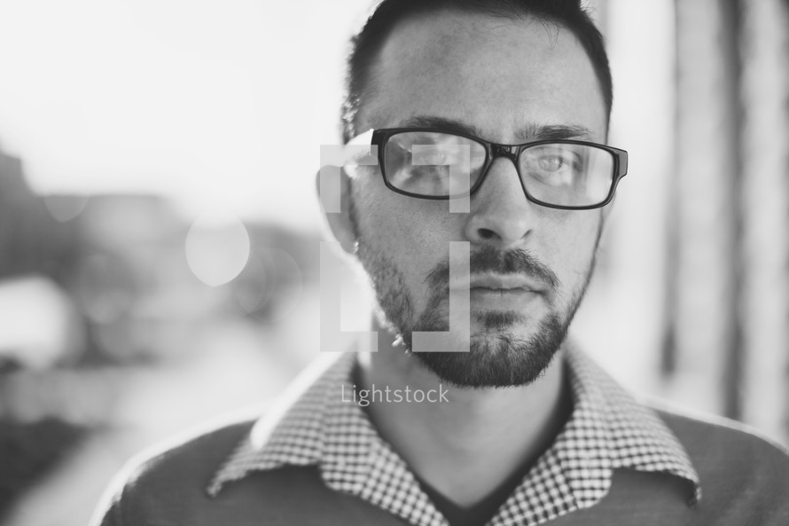 man in reading glasses 