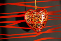 Heart shaped wooden hand made ornament