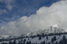 snow covered mountain range 