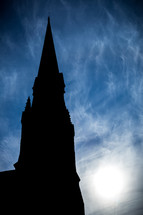 church steeple silhouette 