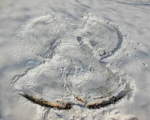 Snow angel, an angel in the snow.