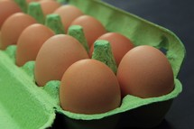 Green Punnet of Eggs - Diagonal