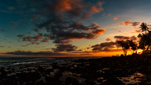 Kauai beach at sunset 
