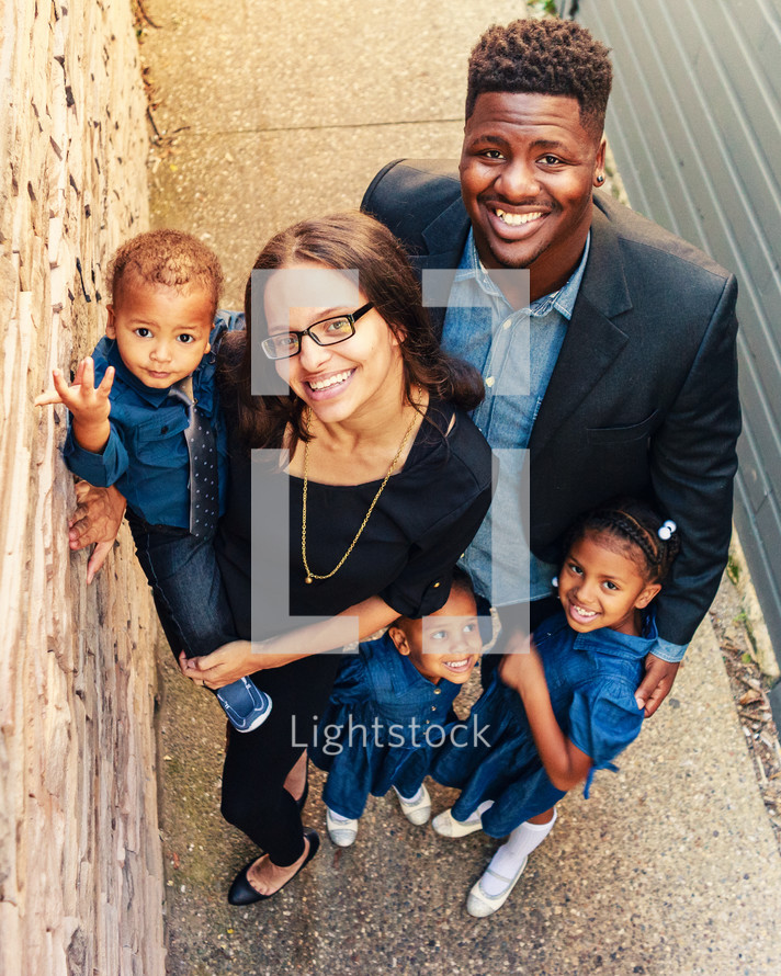 a happy young African American family 