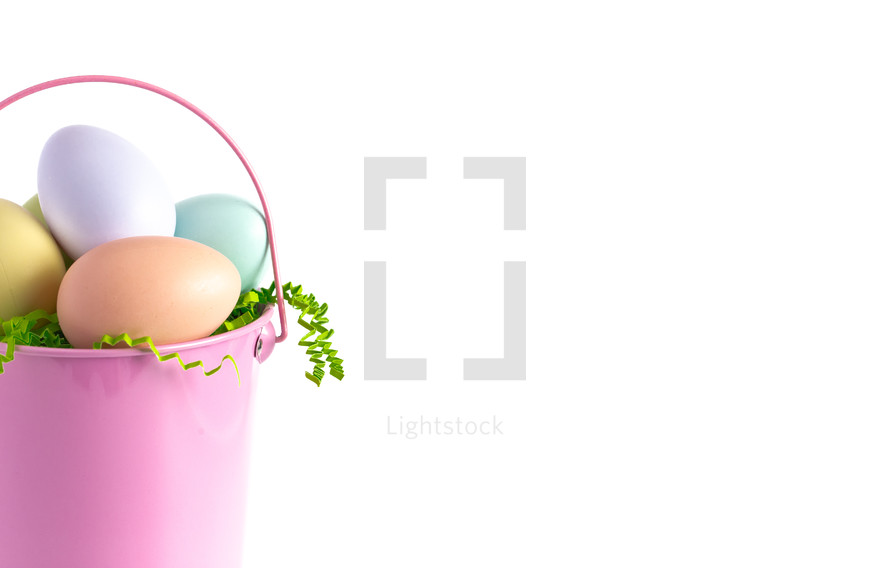 Easter basket on a white background 