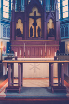 Altar and sacristy of a church.