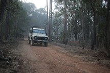Four wheel drive on dirt road