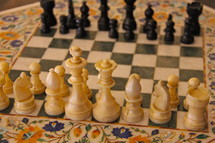 Decorative marble chess set.