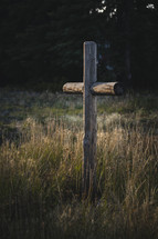 Rough Wooden Cross In Nature