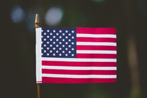small American flag outdoors 
