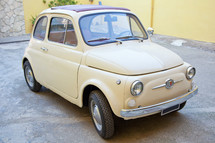 Florence, Italy - January 12, 2012: Fiat 500 was one of the most produced European cars ever with 3893294 units manufactured in years 1957-1975