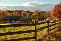 barn and farmland in fall 