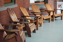 row of adirondack chairs 