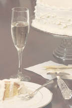 Wedding Cake with champagne, soft and bright