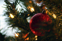 Christmas ornaments on a Christmas tree