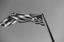 American flag on a flag pole 