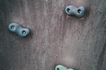 pegs on a climbing wall 