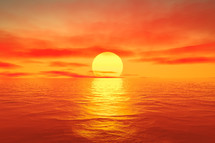 orange sunset over water 