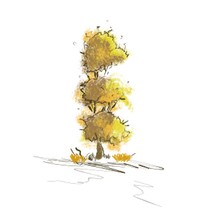 yellow tree drawing 