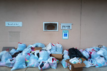 Donations of clothing piling up at a local Christian Ministry