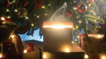 The magic of Christmas coming from a Gift box 