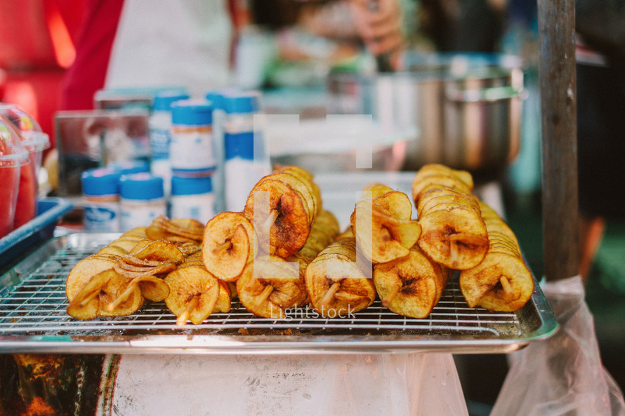 potato chips on a stick in Thailand 