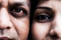 face of an Indian couple 