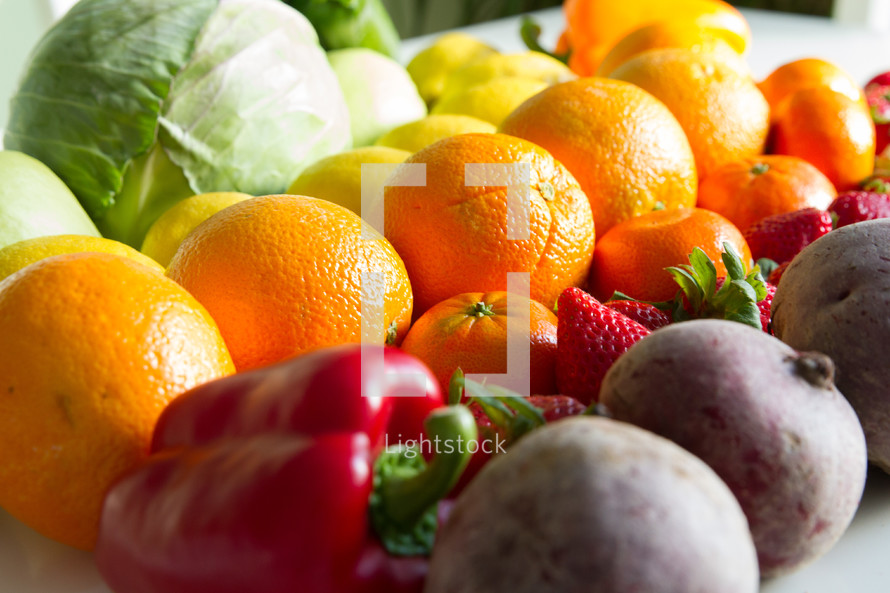 rainbow of produce 